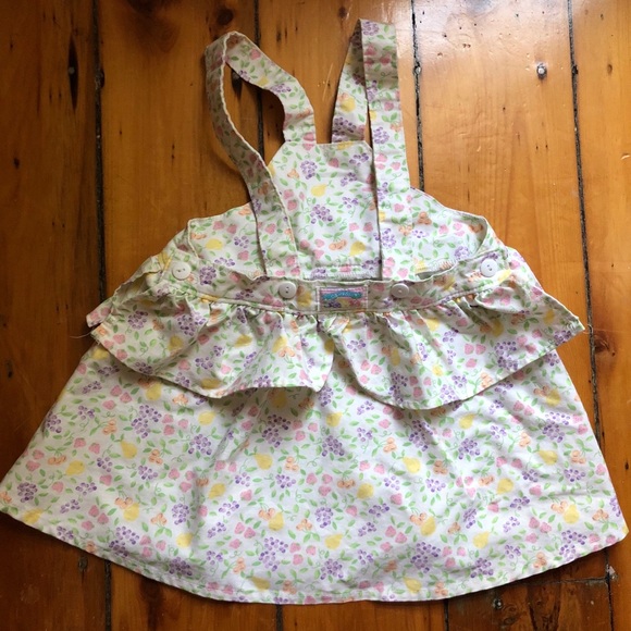 Rare vintage Oshkosh vestback fruit jumper dress 3